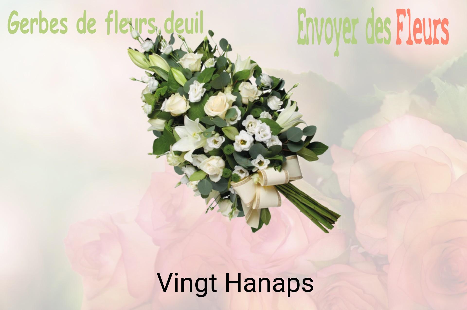 Gerbe de fleurs de deuil livrée à Vingt-Hanaps